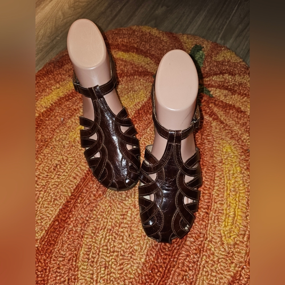 BEAUTIFEEL Gorgeous Tobacco Brown Shoes Wedges Slipons 7-7.5/38 SUPER!!